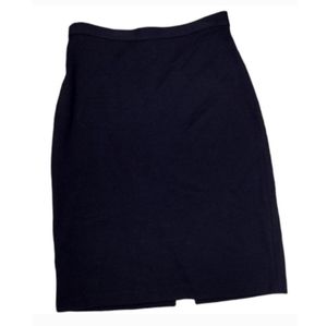 St. John black midi wool pencil skirt with zipper